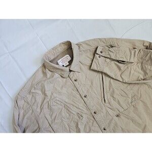 CC Filson Co. Fishing Shirt Mens Large Vented Long Sleeve Button Down Brown Tan